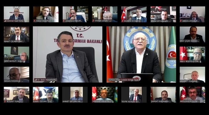 BAKAN PAKDEMİRLİ, VİDEO KONFERANS ARACILIĞIYLA TZOB DANIŞMA KURULU TOPLANTISINA KATILDI