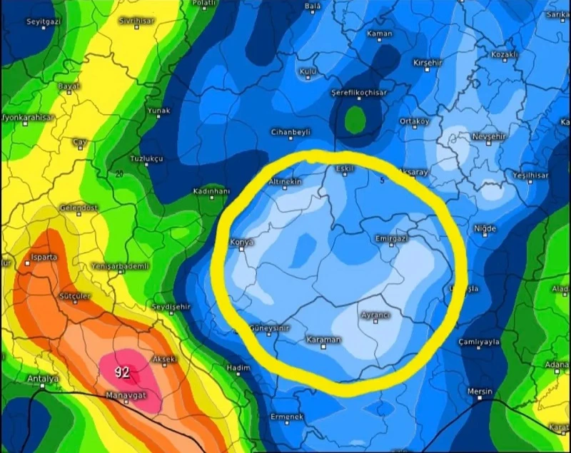 Konya çevresinde tarım için yağış umudu sürüyor!