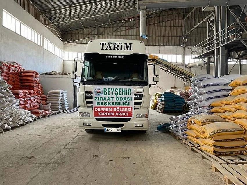 Beyşehir'den Adıyamanlı depremzede besicilere yem desteği