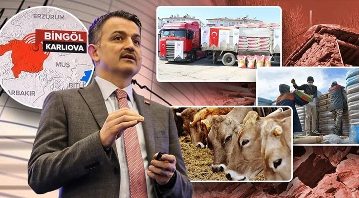 Bingöl’deki depremzedelere hayvan ve yem desteği