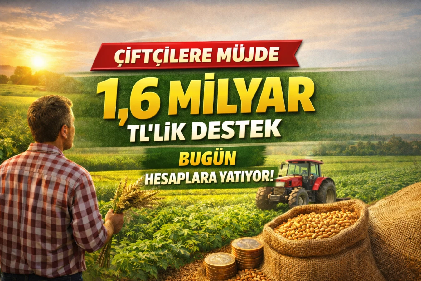 Çiftçilere müjde; 1,6 milyar TL'lik destek bugün hesaplara yatıyor!