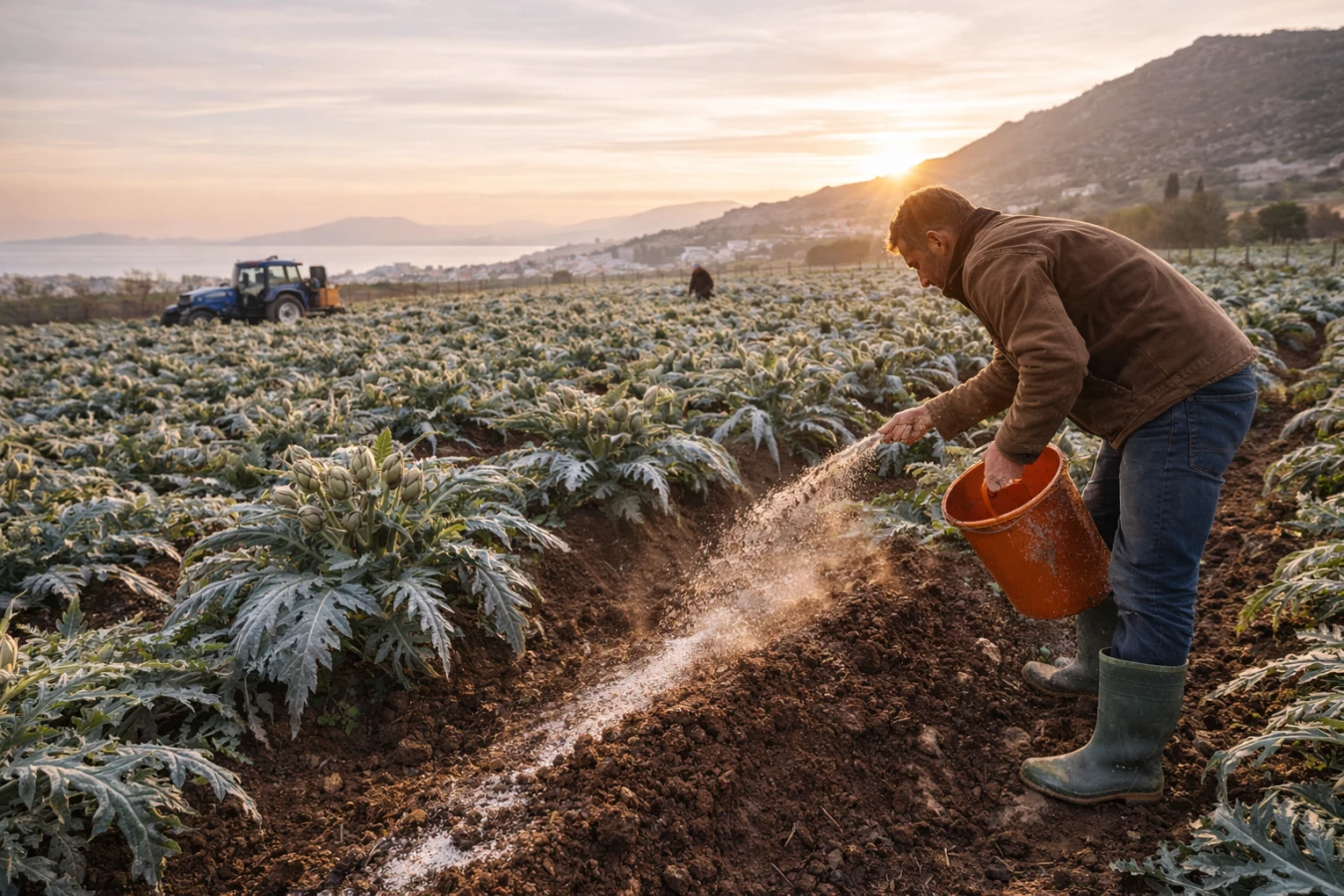 İzmir’in beyaz altını sakız enginarında kritik dönem: Ocak ayı bakımı verimi ikiye katlıyor