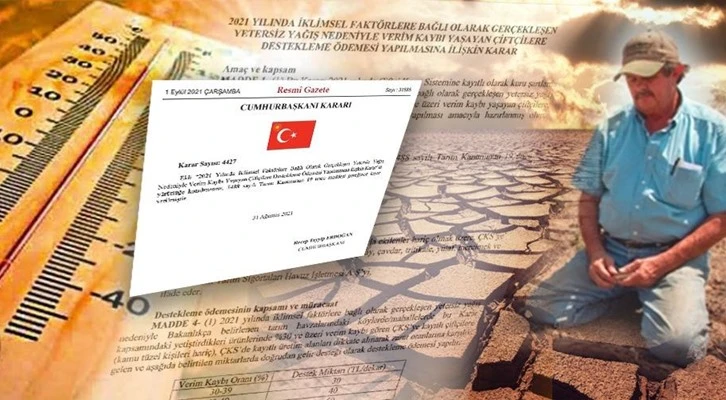 Kuraklık nedeniyle yüzde 30 ve üzeri verim kaybı yaşayan çiftçilere destekleme ödemesi yapılacak