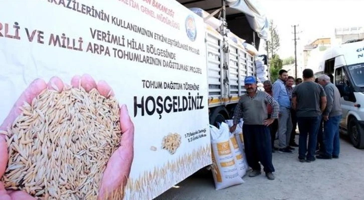 Mersin'in Mut ilçesinde 60 üreticiye 43 ton tohum dağıtımına başlandı